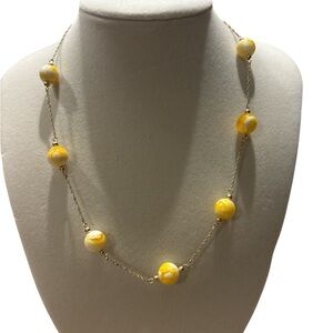 Yellow & Gold Beaded Necklace